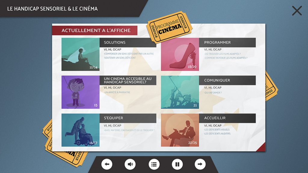 Quiz gamifié, Cinéma Accessible, réalisé par Dowino