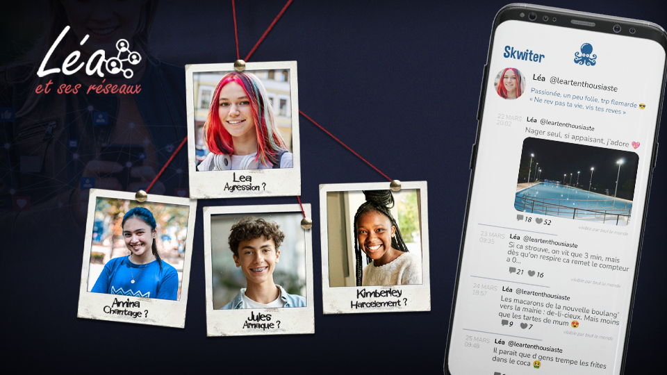 Un serious game de sensibilisation aux dangers des réseaux sociaux. Réalisation par DOWiNO, studio de création de serious games basé à Lyon.