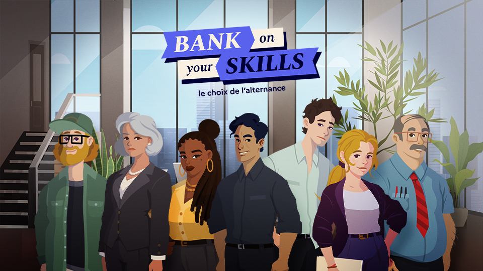 Bank oin your skills est un jeu pédagogique conçu oar DOWiNO pour sensibiliser à la réalité de l'alternance